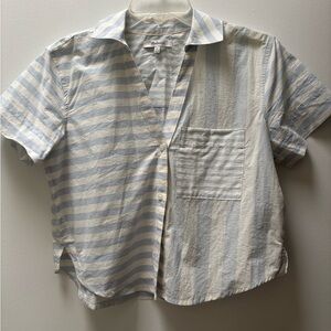 Madewell Blue and White Striped Button-Down Shirt